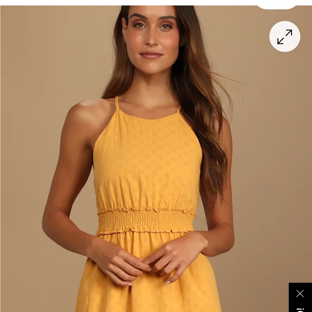 Lulu's Mustard Yellow Mini Dress Size xs